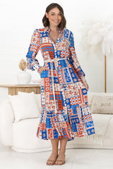 Thaya Maxi Dress - Collared Shirt Dress with Rope Belt in Odara Print