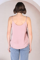 Hazel Top - Lace V Neckline Camisole with Adjustable Straps in Blush