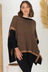 Dionne Jumper - Boxy Batwing Long Sleeve Jumper in Black