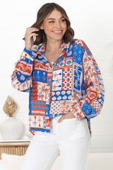 Billi Shirt  - Long Sleeve Button Down in Odara Print