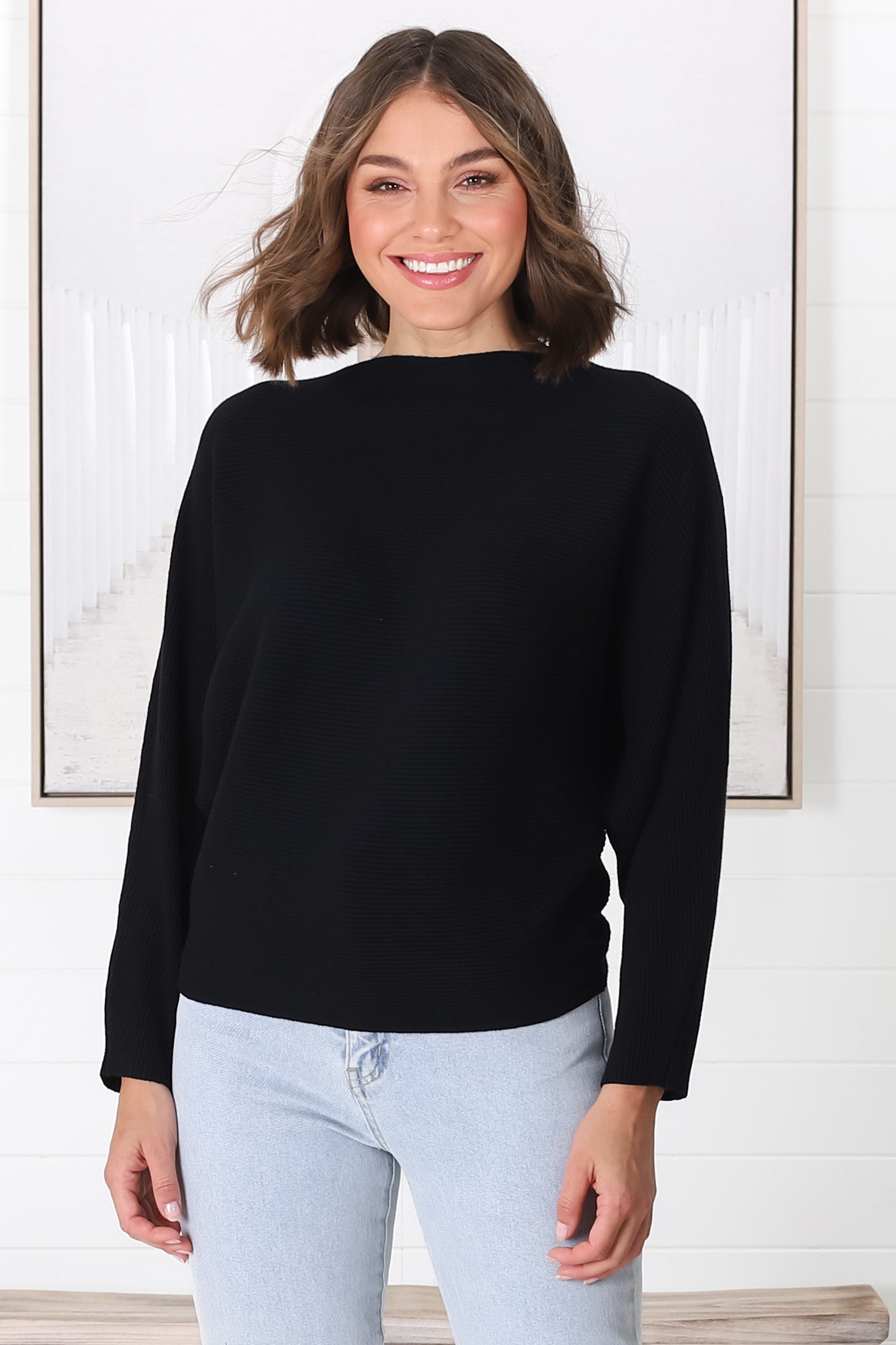 Get Autumn Tops: Havanah Knit Top - Black | saltycrush.com – Salty Crush