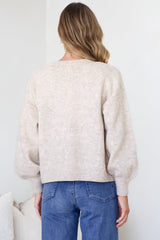Indie Cardigan Set - Knit Top and Button Down Cardigan Set in Oatmeal
