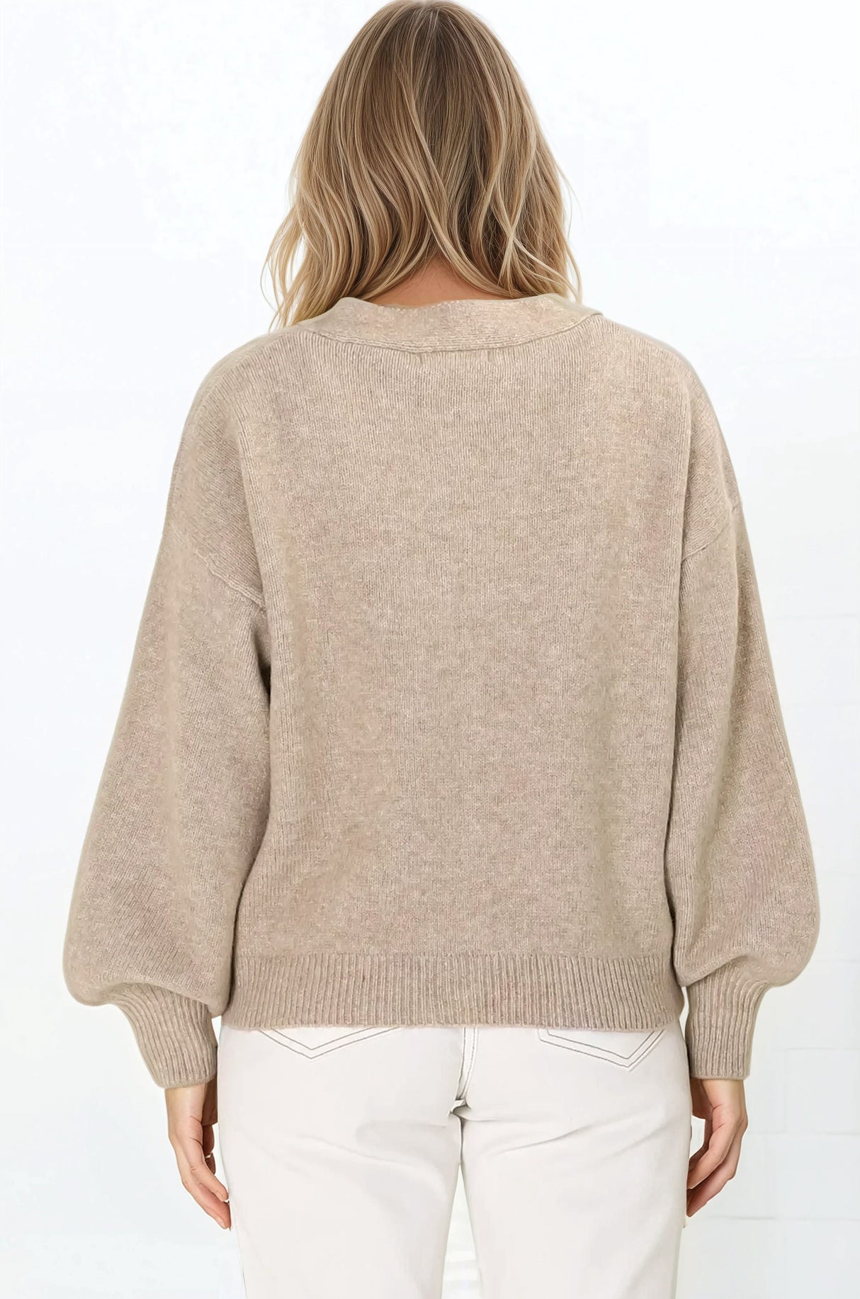 Indie Cardigan Set - Knit Top and Button Down Cardigan Set in Taupe