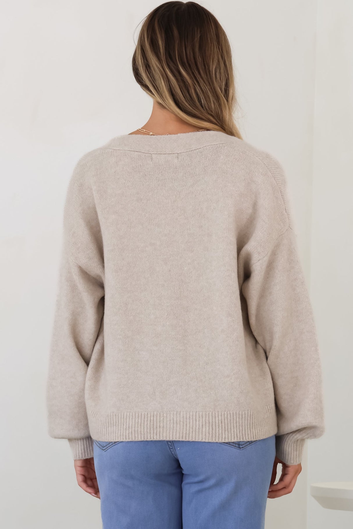 Indie Cardigan Set - Knit Top and Button Down Cardigan Set in Beige