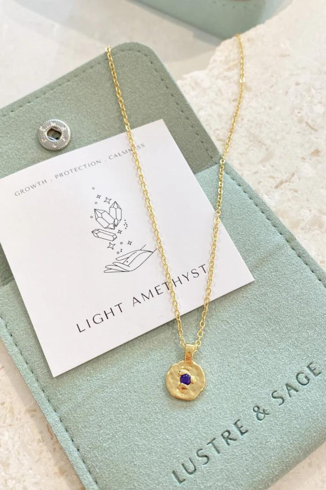 June Birthstone Necklace - Light Amethyst