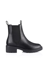 Jace Chelsea Combat Boots - Black Smooth