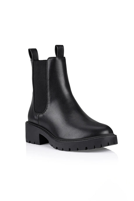 Jace Chelsea Combat Boots - Black Smooth