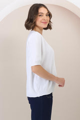 Jacinta Knit Top - Relaxed Fit Top in White