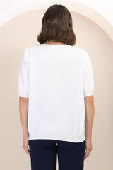 Jacinta Knit Top - Relaxed Fit Top in White