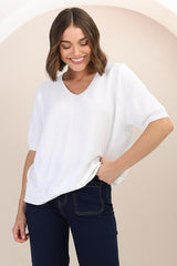 Jacinta Knit Top - Relaxed Fit Top in White