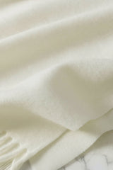 Jacory Scarf - Soft Cozy Wrap Scarf with Tassel Detail in Cream
