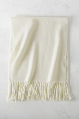 Jacory Scarf - Soft Cozy Wrap Scarf with Tassel Detail in Cream