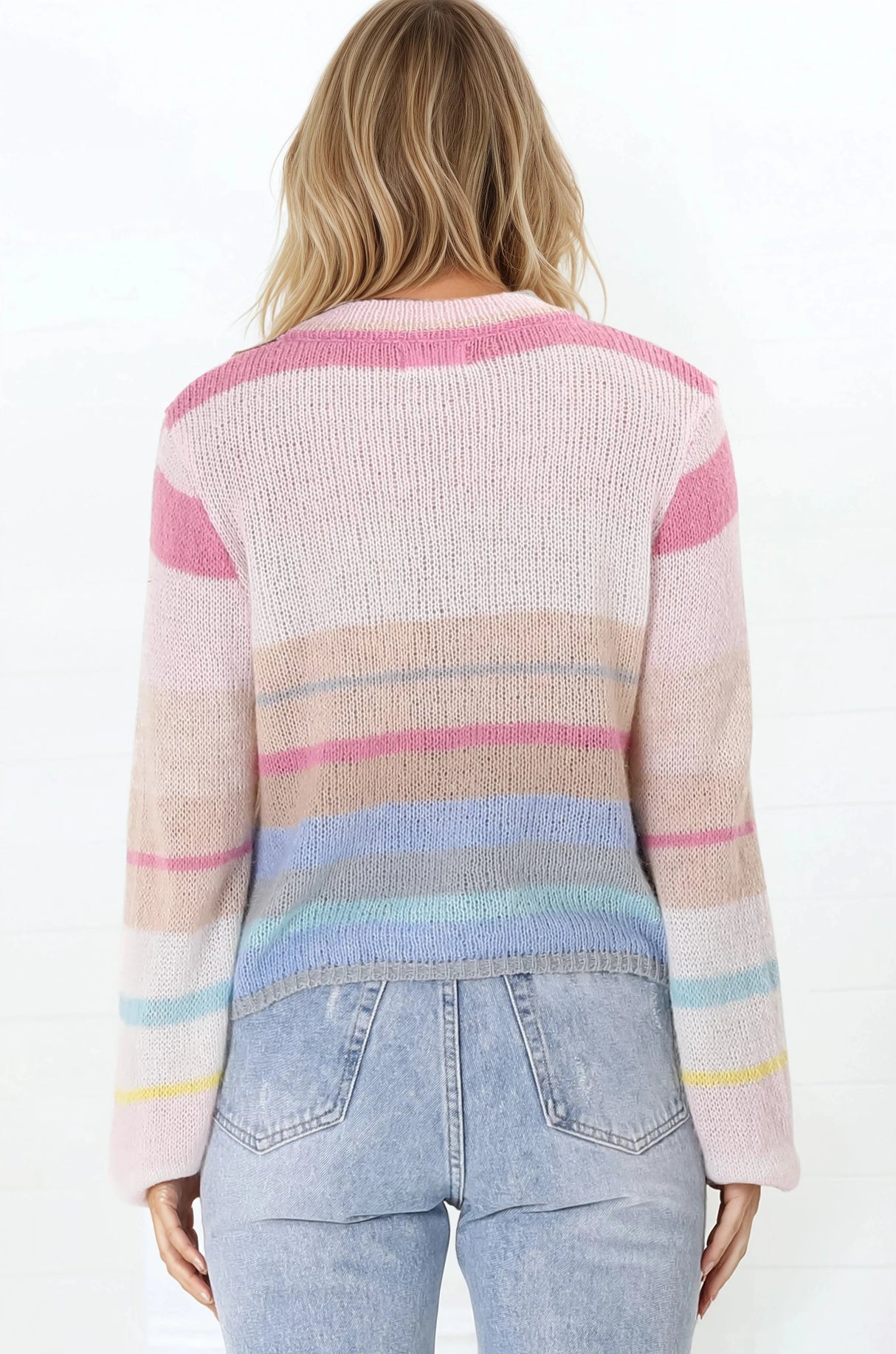 Janice Cardigan - V Neck Buttoned Cardigan in Pink