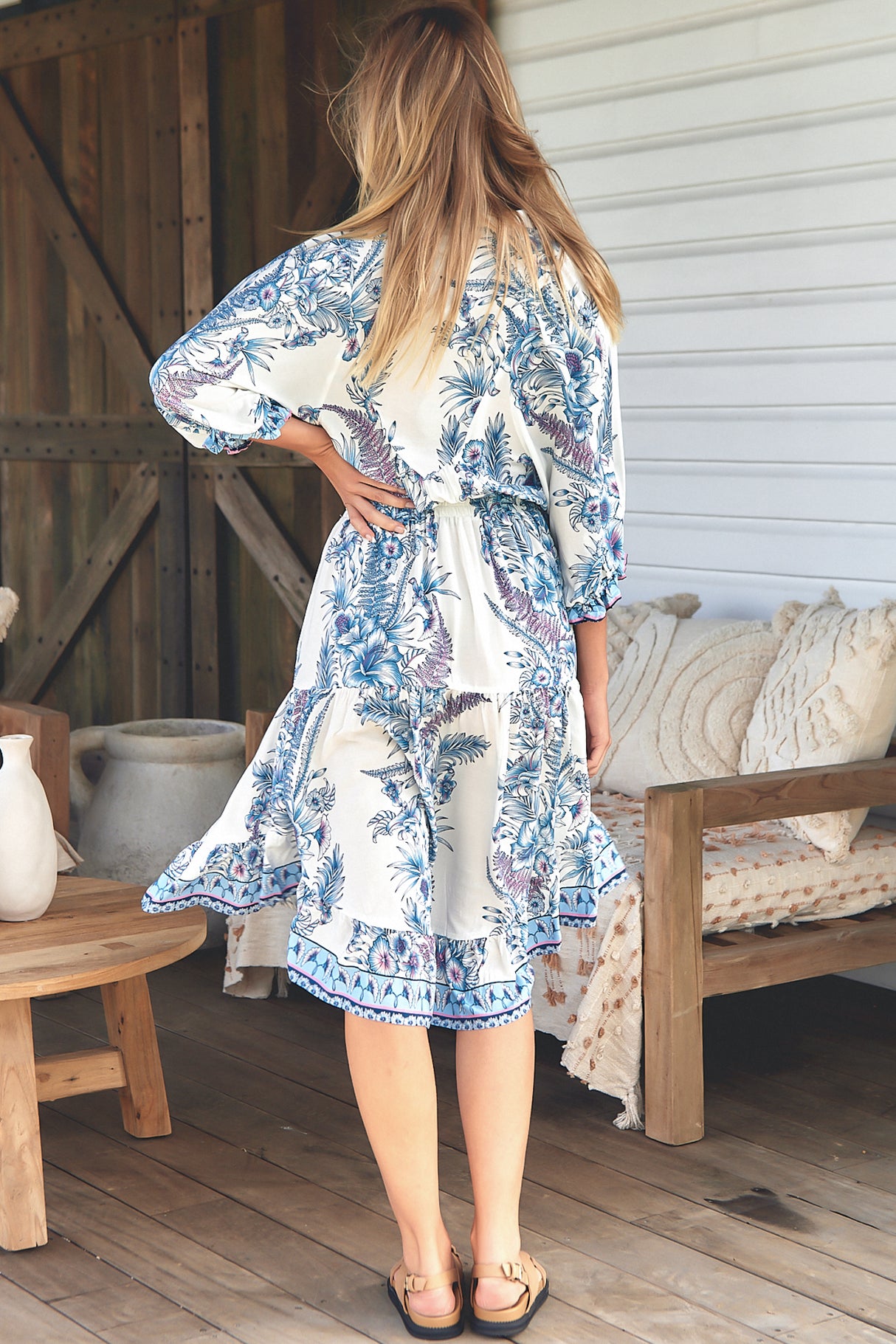 Jasmine Midi Dress - Sea Breeze Print