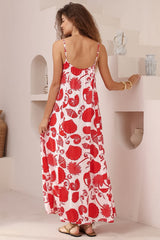 Java Maxi Dress - Adjustable Strap Scoop Neckline Sun Dress in Alexa Print