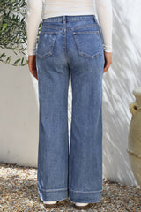 Jesse Jeans - High Waisted Wide Leg Jeans in Medium Wash Denim