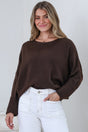 Model wearing Joanne Knit Top in Chocolate from Salty Crush