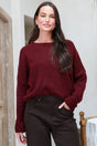 Model wearing Joanne Knit Top in Wine from Salty Crush