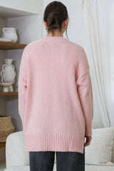 Jonas Jumper - Relaxed High-Low Jumper With Seam Splits In Baby Pink