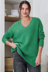 Jonas Jumper - Relaxed High-Low Jumper With Seam Splits In Green