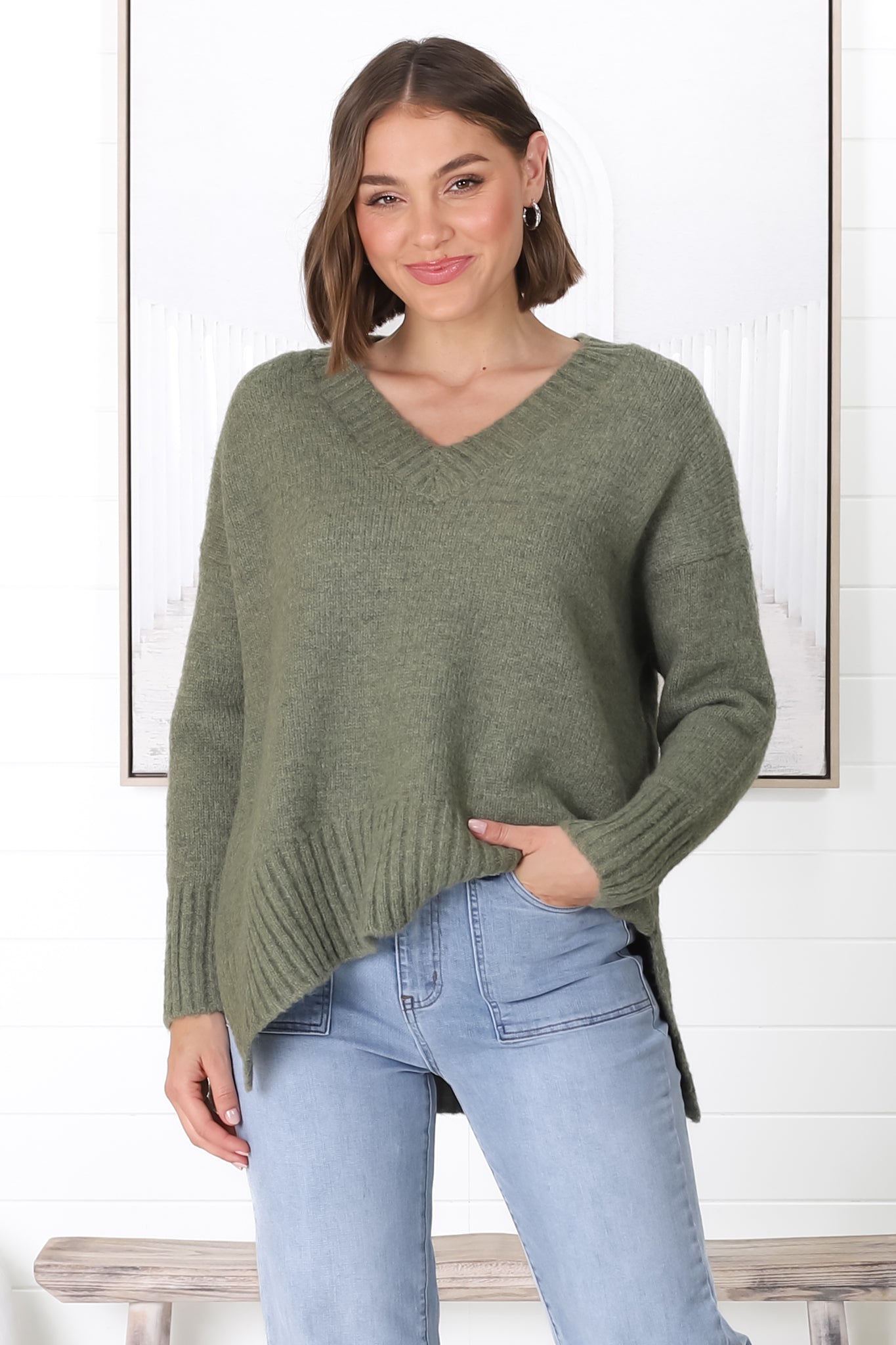 Salty Crush | Jonas Jumper - Khaki | Cosy Knitwear