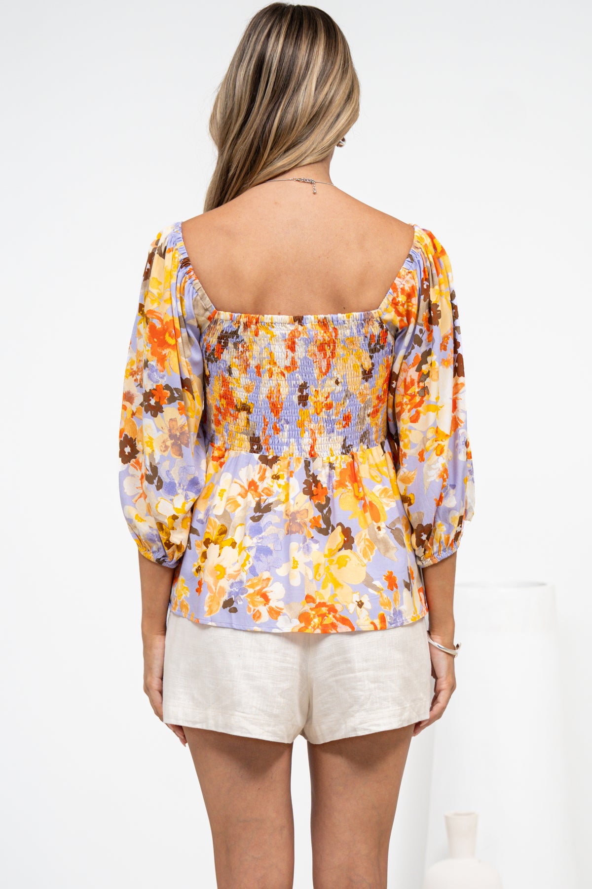 Jones Top - On or Off Shoulder Pull Over Top in Lavandine Print