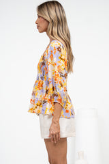Jones Top - On or Off Shoulder Pull Over Top in Lavandine Print