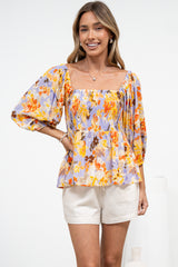 Jones Top - On or Off Shoulder Pull Over Top in Lavandine Print