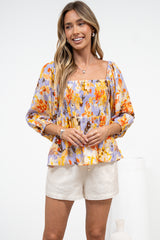 Jones Top - On or Off Shoulder Pull Over Top in Lavandine Print