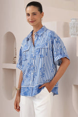 Kade Shirt - Collared Button Down with Pockets in Keller Print