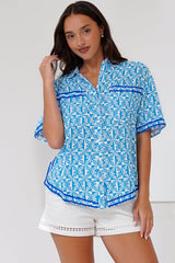Karolyna Shirt  - Collared Button Down Shirt in Dory Print