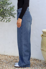 Kash Jeans - Relaxed Mid Rise Mum Jeans in Dark Denim