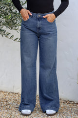 Kash Jeans - Relaxed Mid Rise Mum Jeans in Dark Denim