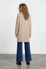 Model wearing Keagan Cardigan in Camel from Salty Crush