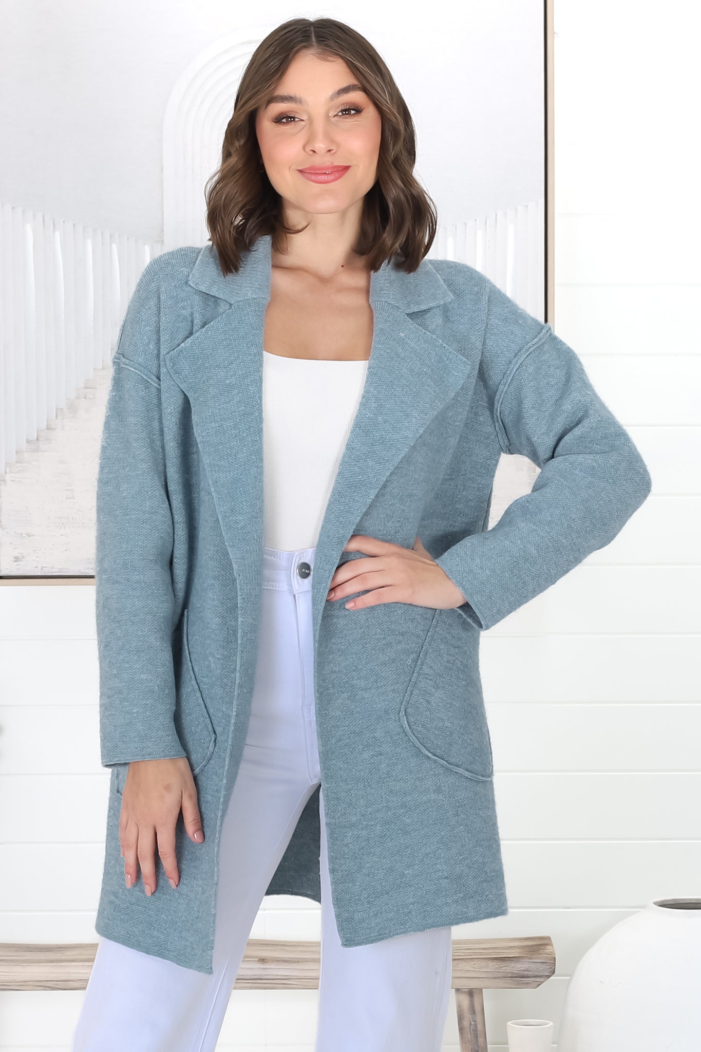 Shop - Kierce Cardigan - Blue - Salty Crush Knitwear | saltycrush.com