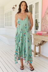 Kimi Midi Dress - Adjustable Length Sun Dress in Maribel Print