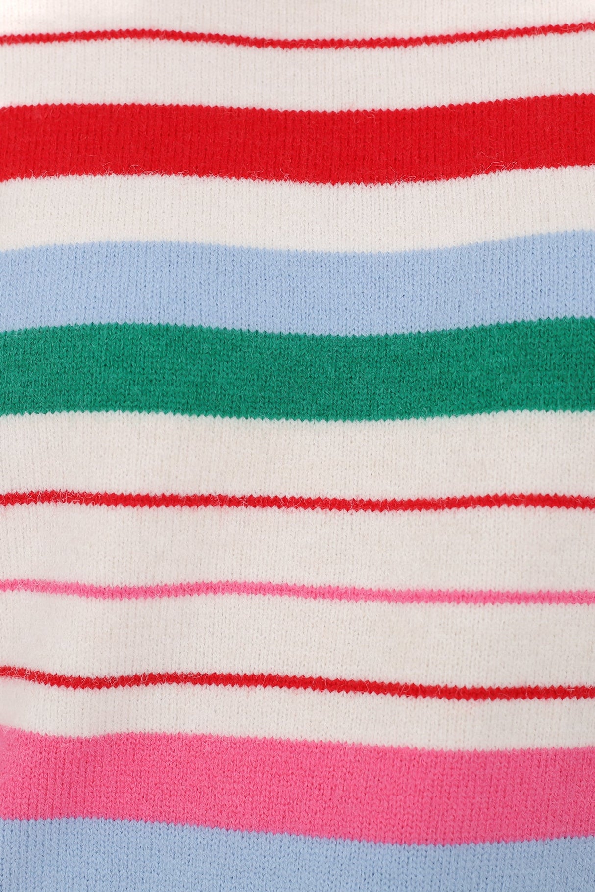 Kodie Jumper - Crew Neck Rainbow Stripe Jumper in Cream