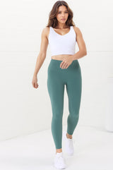 Axel Leggings - High Waisted Full Length Leggings in Moss Green