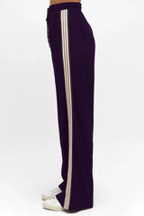 Oskar Pants - High Waisted Sports Stripe Side Seams in Navy