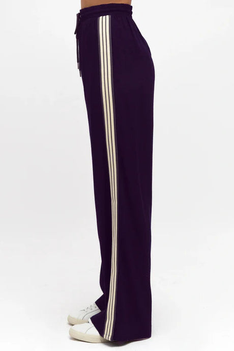 Oskar Pants - High Waisted Sports Stripe Side Seams in Navy