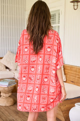 JAASE - Dustin Shirt: Oversized Long Button Down Shirt in Zamora Print