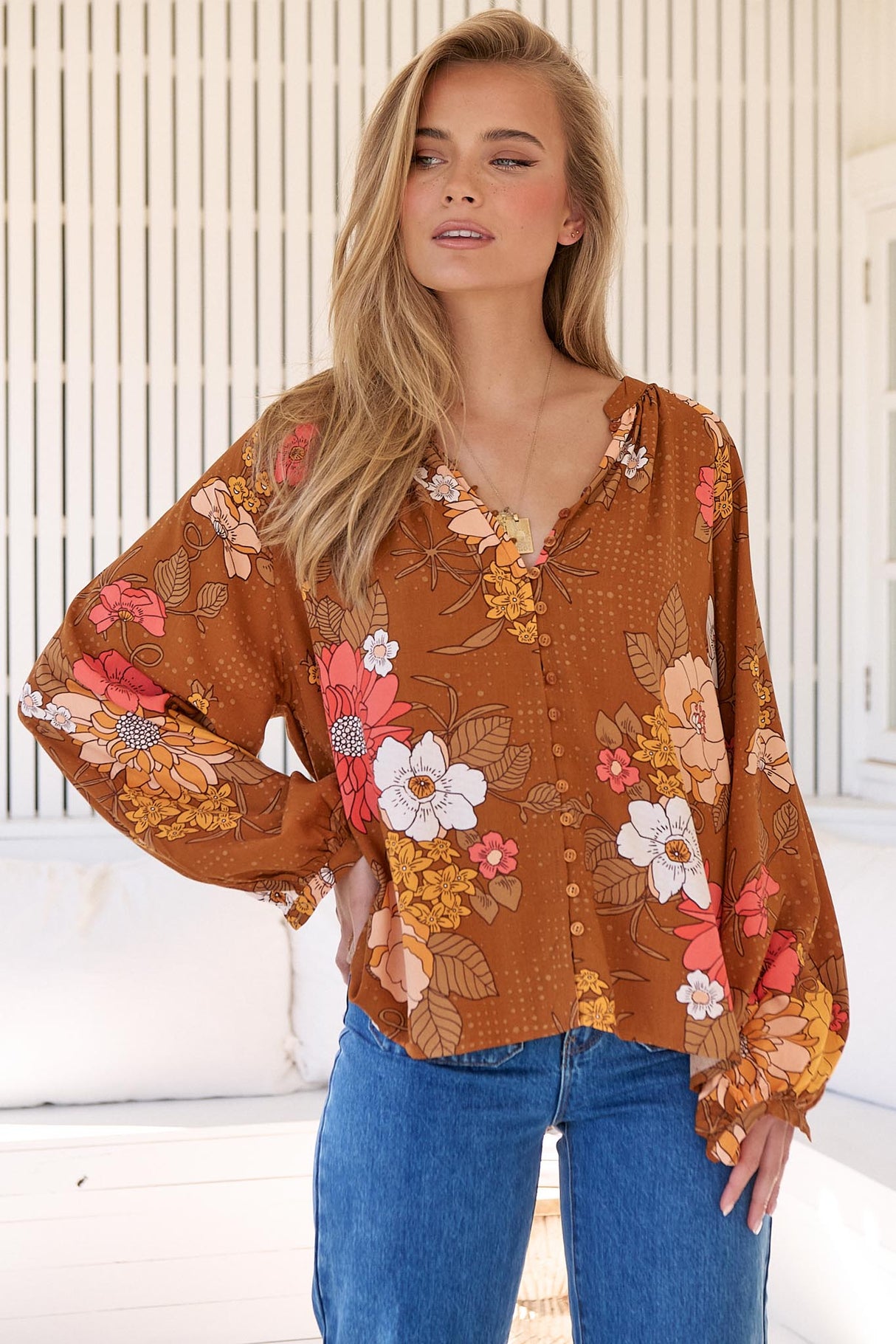 Jaase - Lottie Top in Natalia Print