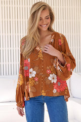 Jaase - Lottie Top in Natalia Print