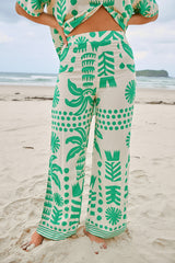 JAASE - Jax Pants: High Waisted Straight Leg Pant in Nazare Print