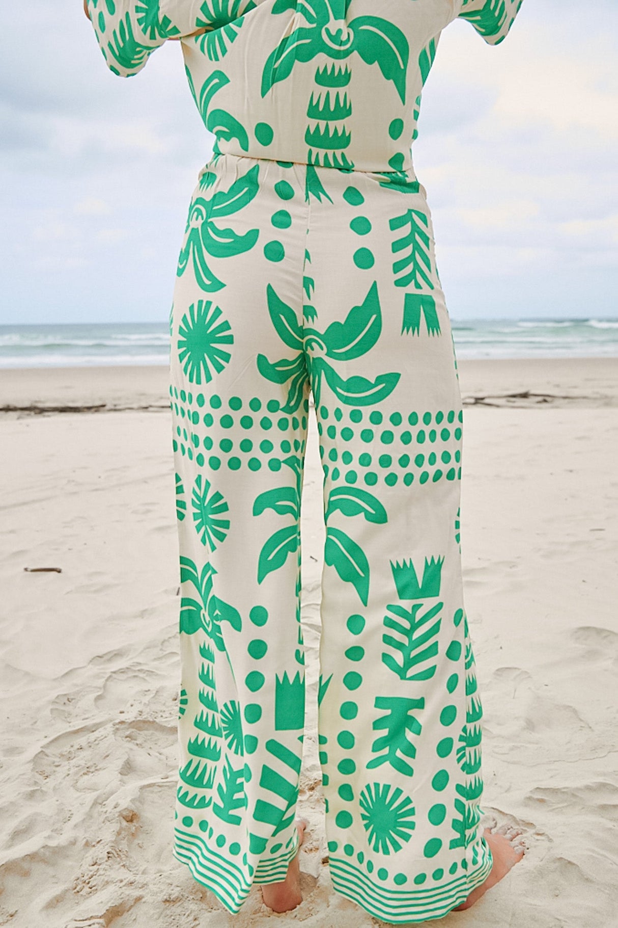 JAASE - Jax Pants: High Waisted Straight Leg Pant in Nazare Print