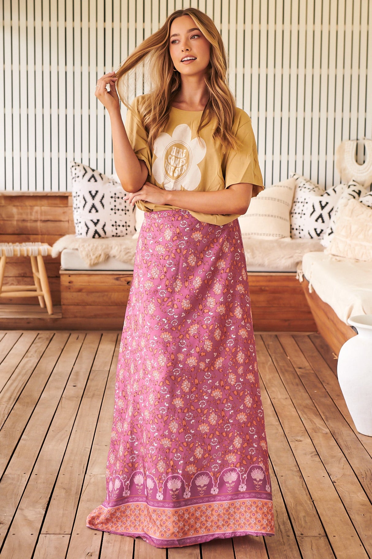 Reeva - Rose Maxi Skirt