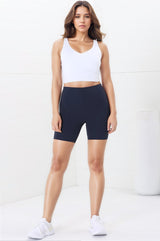 Axel Bike Shorts - Thick Highwaisted Band Bike Shorts in Navy