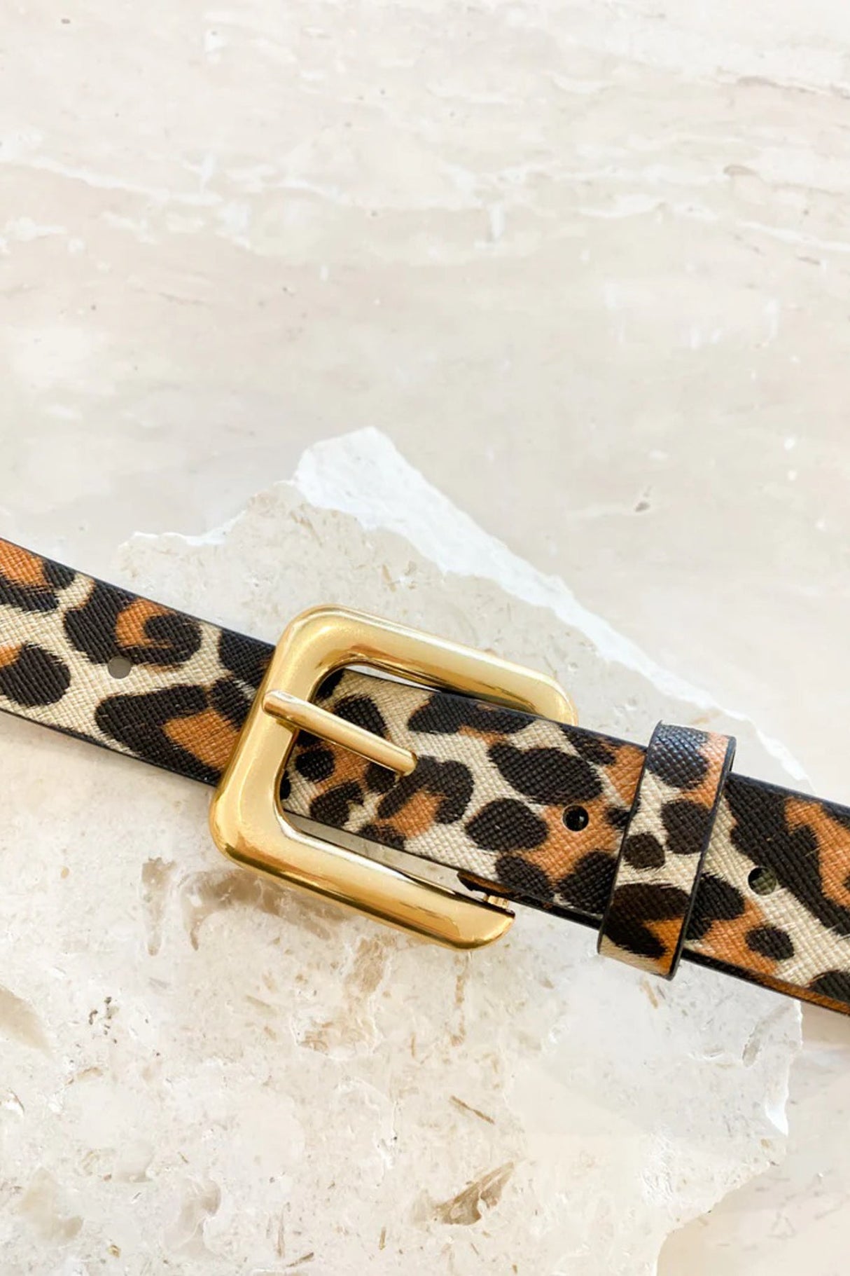 Leopard Square Buckle Belt