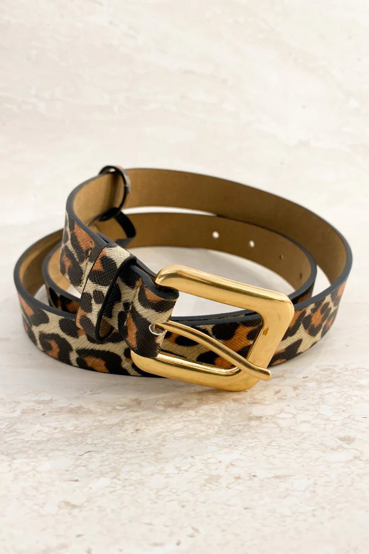 Leopard Square Buckle Belt