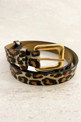 Leopard Square Buckle Belt